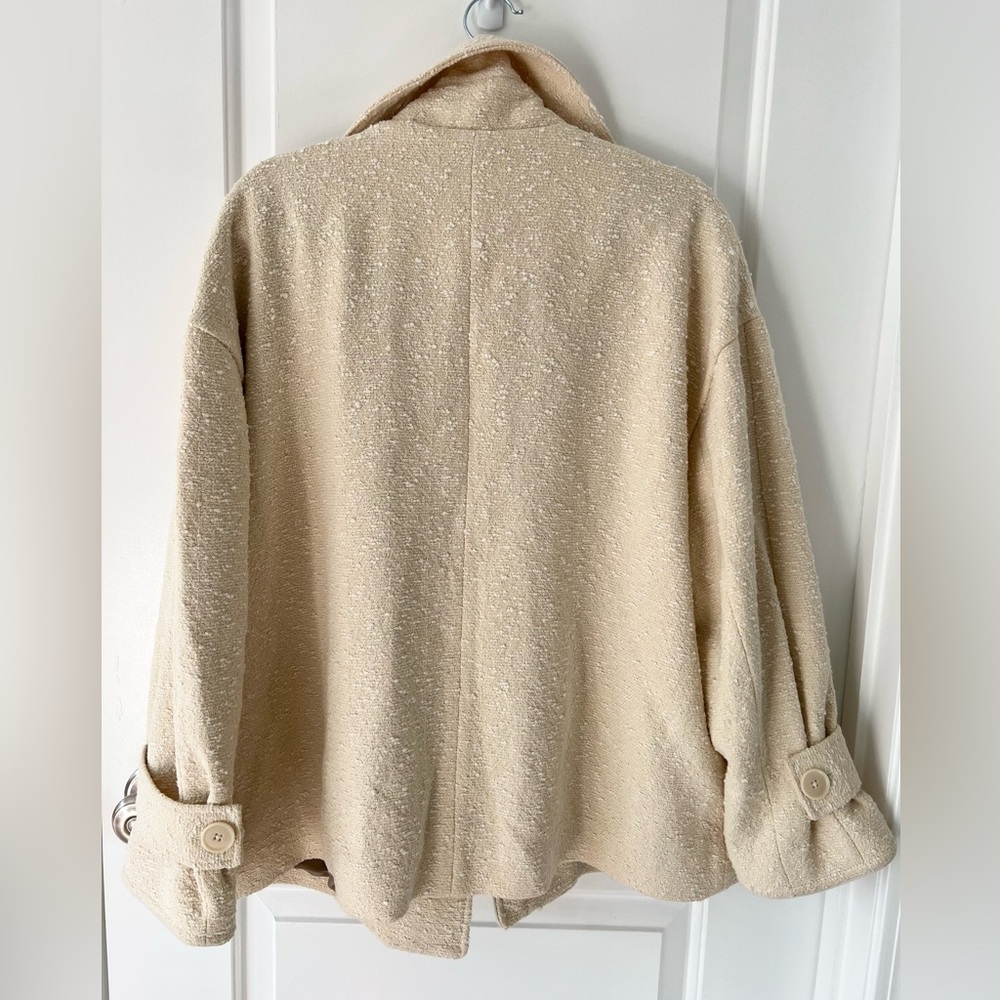 Banana Republic Oversized Balmacaan Jacket in Ivory Size Large - Picture 7 of 7